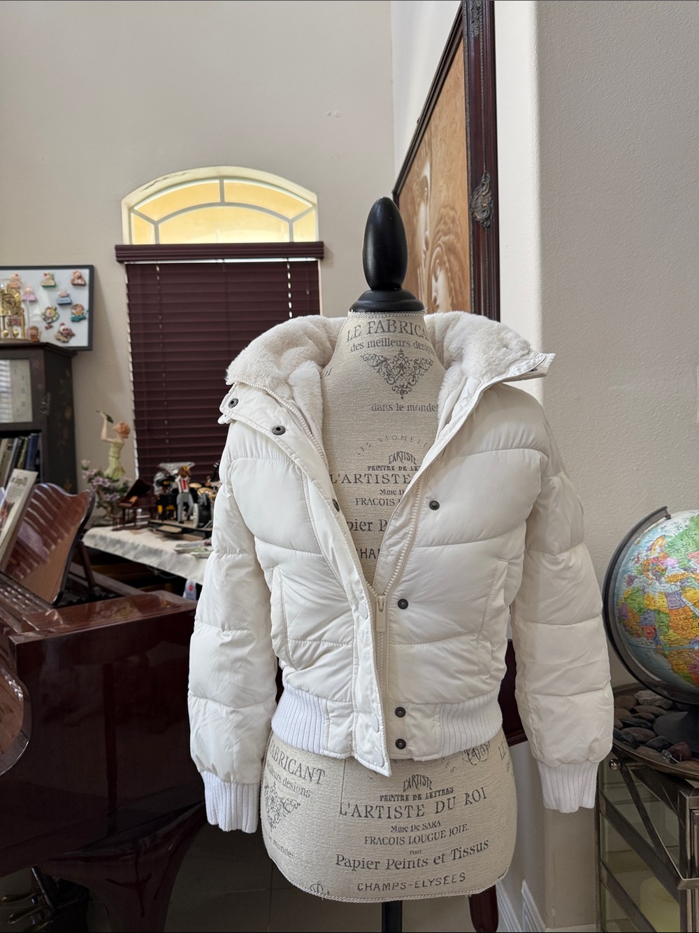 Abercrombie & Fitch  Quilted Puffer with Sherpa Trim